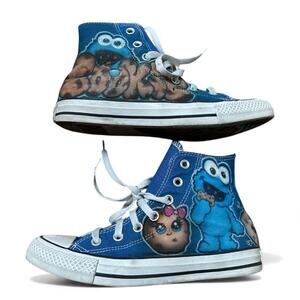 Converse Chuck Taylor Blue Cookie Monster Sesame Street Sneakers M6/W8